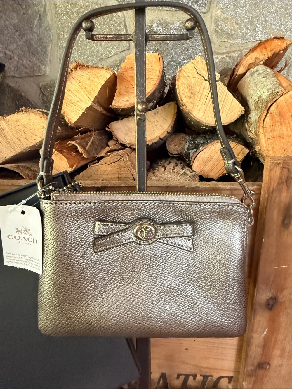 Coach Silver Turnlock Wrsistlet New in Box